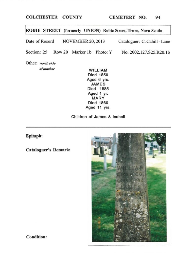 Jim Lamon LAMON, William, James, Mary | Truro Cemetery